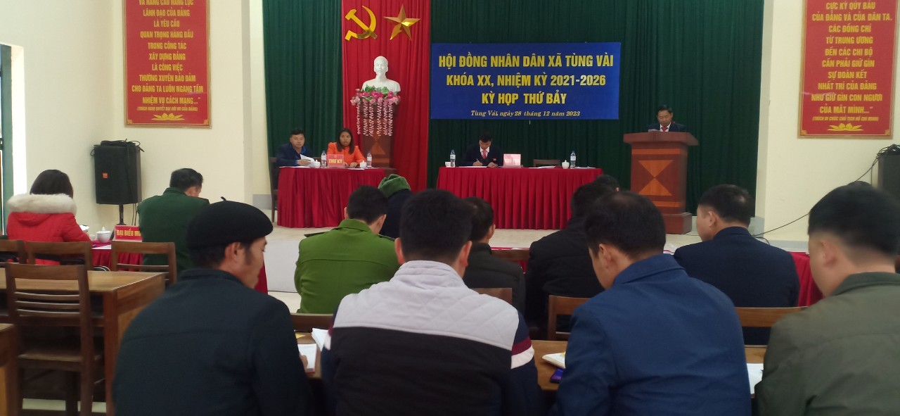 Kỳ họp thứ Bảy Hội đồng nhân dân xã Tùng Vài, khóa XX, nhiệm kỳ 2021 – 2026