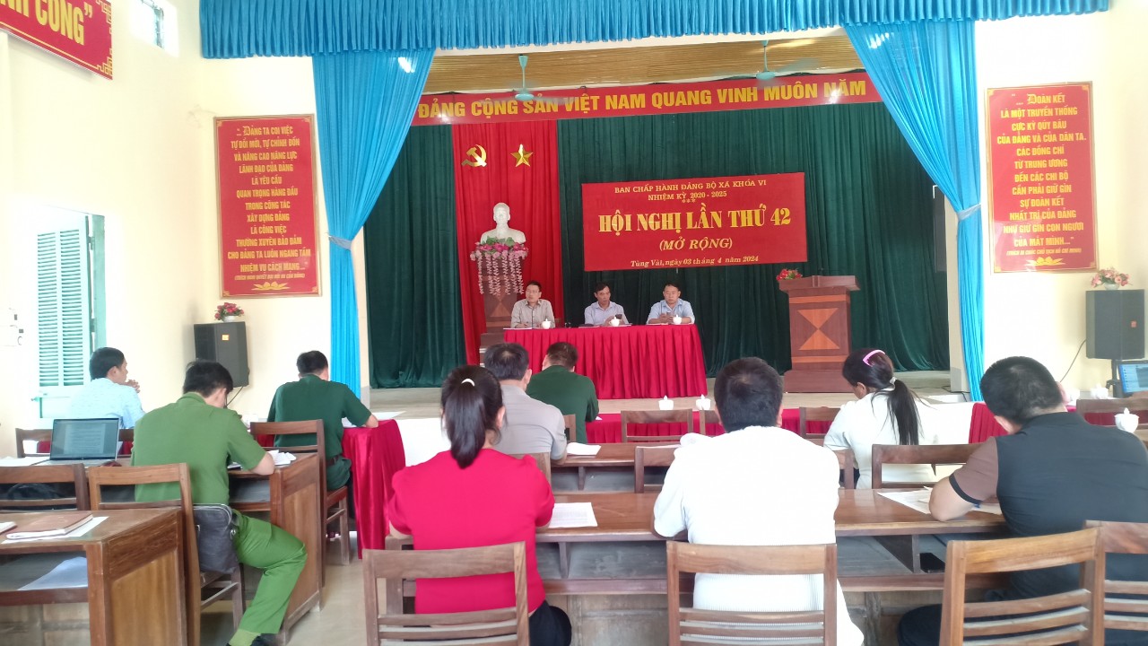 Hội nghị Ban chấp hành Đảng bộ xã Tùng Vài lần thứ 42 (Mở rộng) khóa VI, nhiệm kỳ 2020 – 2025